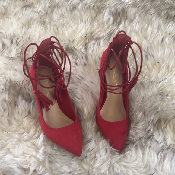 Red Slip on Pumps - Picture 7 of 12